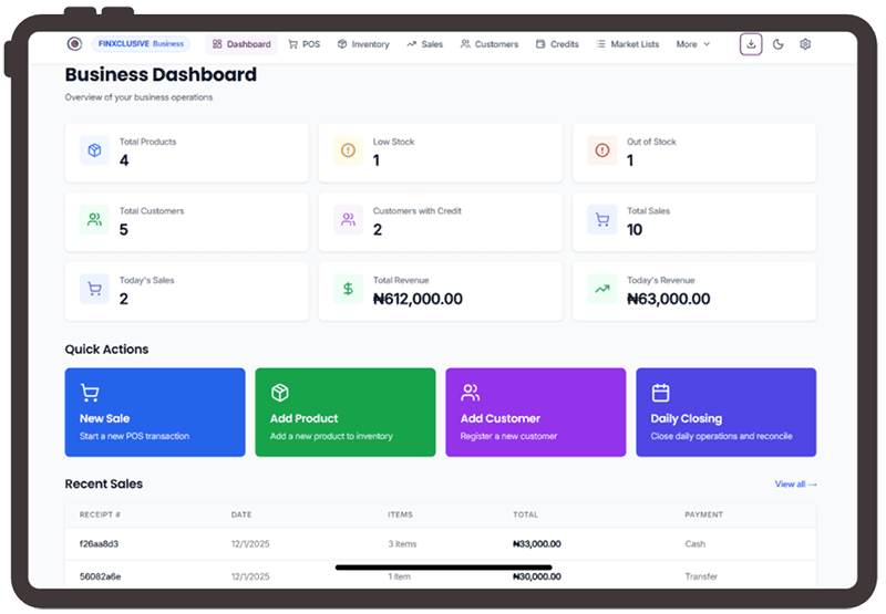 Business Web App Mockup